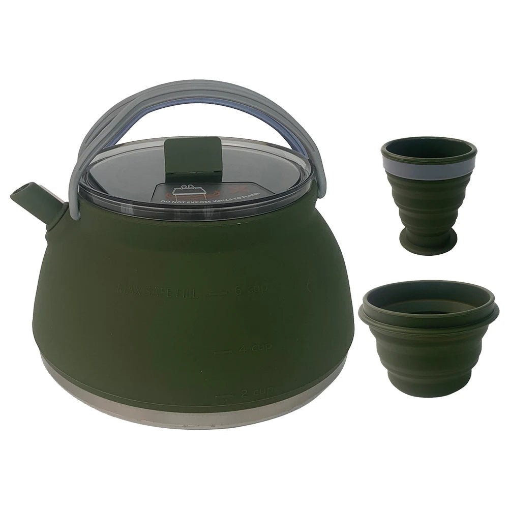 1.5L Outdoor Folding Silicone Kettle – Portable and Collapsible for Travel - ARGN Kettle Cup Bow image