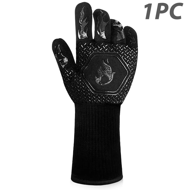 Heat-Resistant Silicone Oven Gloves for Safe Cooking &amp; Grilling - B- 1 Piece image
