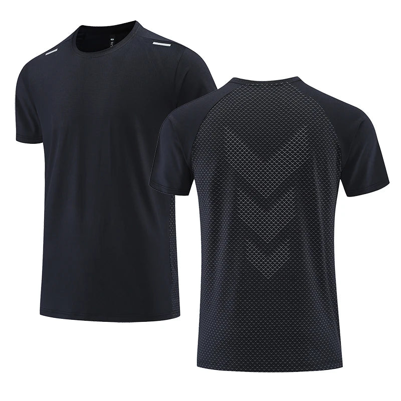 Quick Dry Men's Running T-Shirt – Perfect for Fitness and Casual Sportswear - black R7, L (165-170cm) image