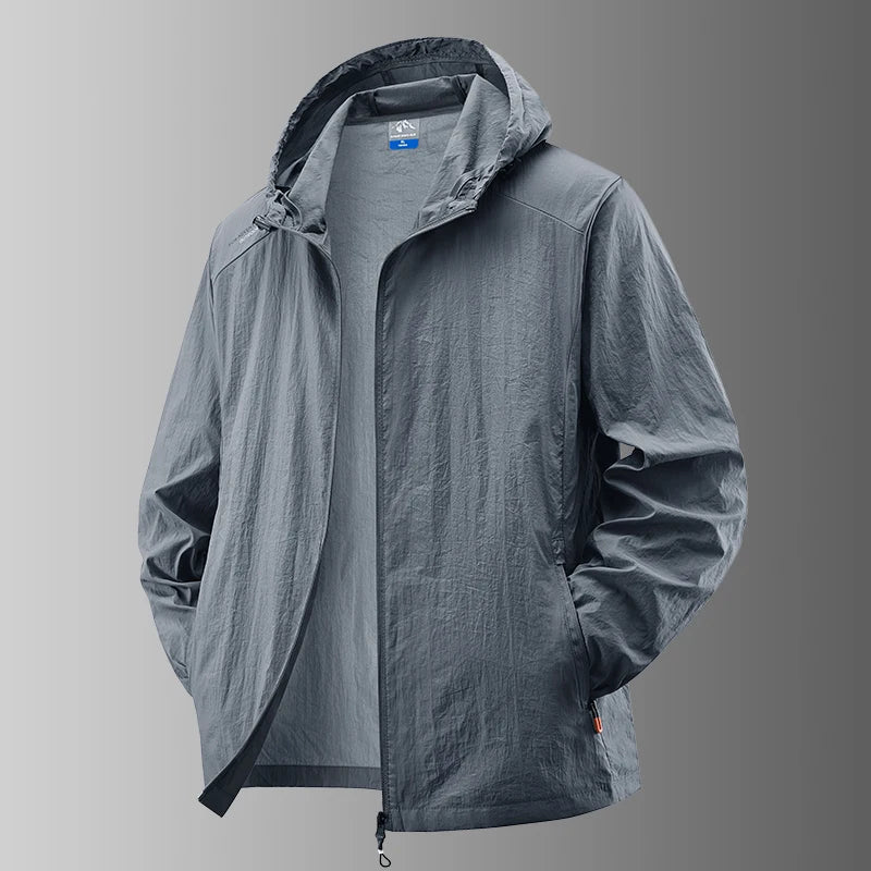 Summer Waterproof Hiking Jackets for Men – Versatile Outdoor Gear - Dark Grey, L 160CM 57-63Kg image