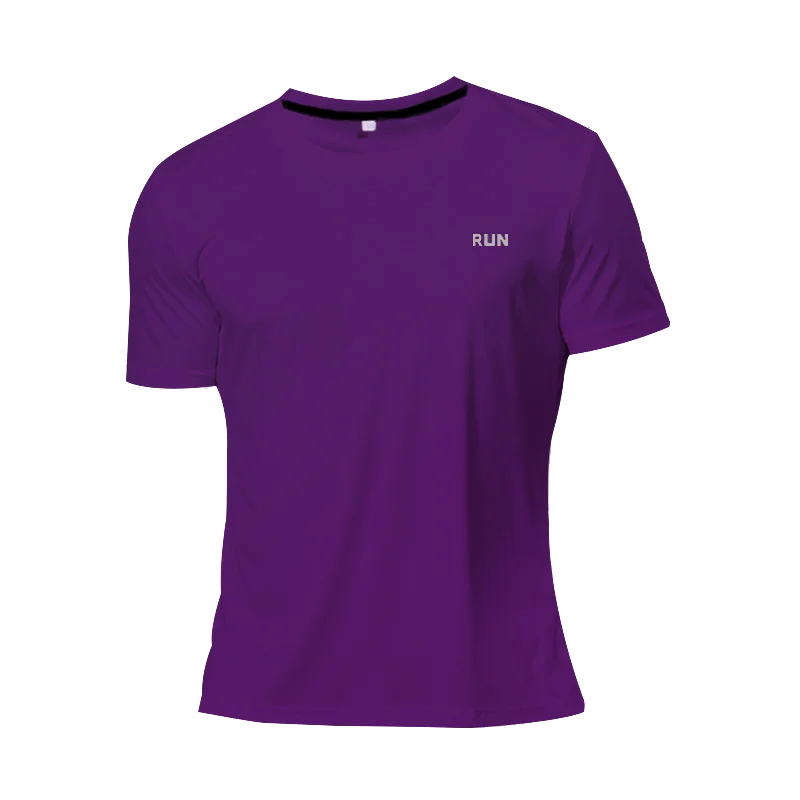 High Quality Polyester Men's Quick Dry Running T-Shirt – Perfect for Fitness and Training - Purple, 5XL (94-100KG) image