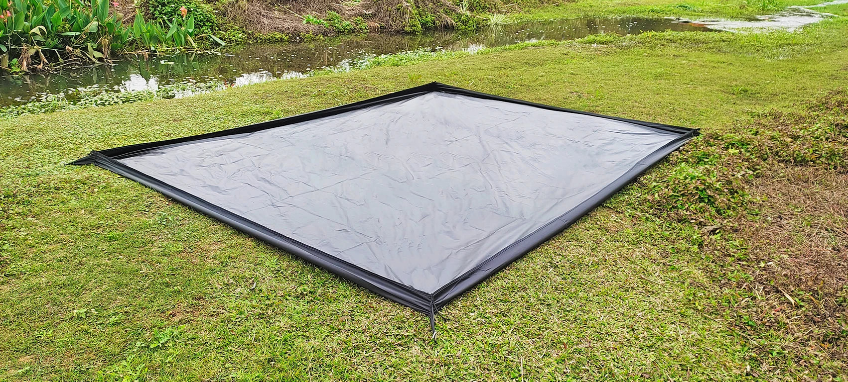 Versatile 3x3 Outdoor Mat – Perfect for Camping &amp; Picnics - Black, 3m x 4m image
