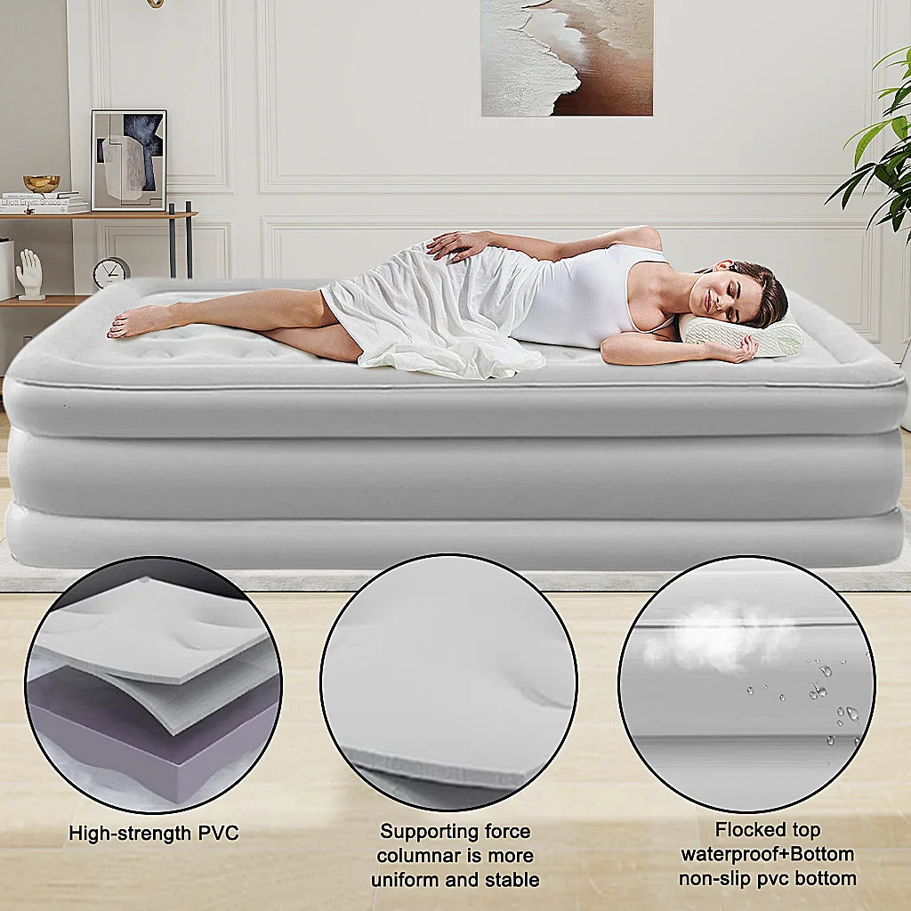 2 Person Automatic Inflatable Mattress – Perfect for Home, Camping &amp; More image 1