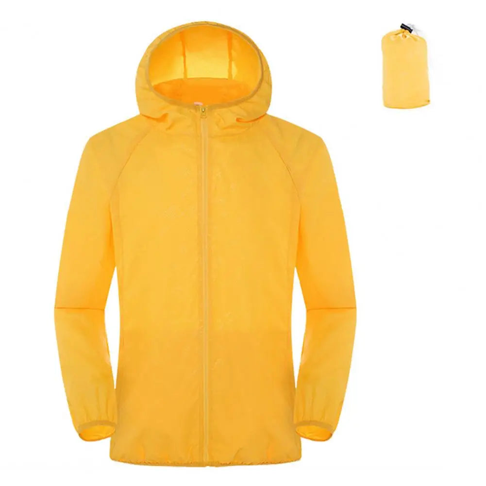 Sun Protection Coats – Ultra Light Foldable Hooded Windbreaker Jacket - Yellow, S image