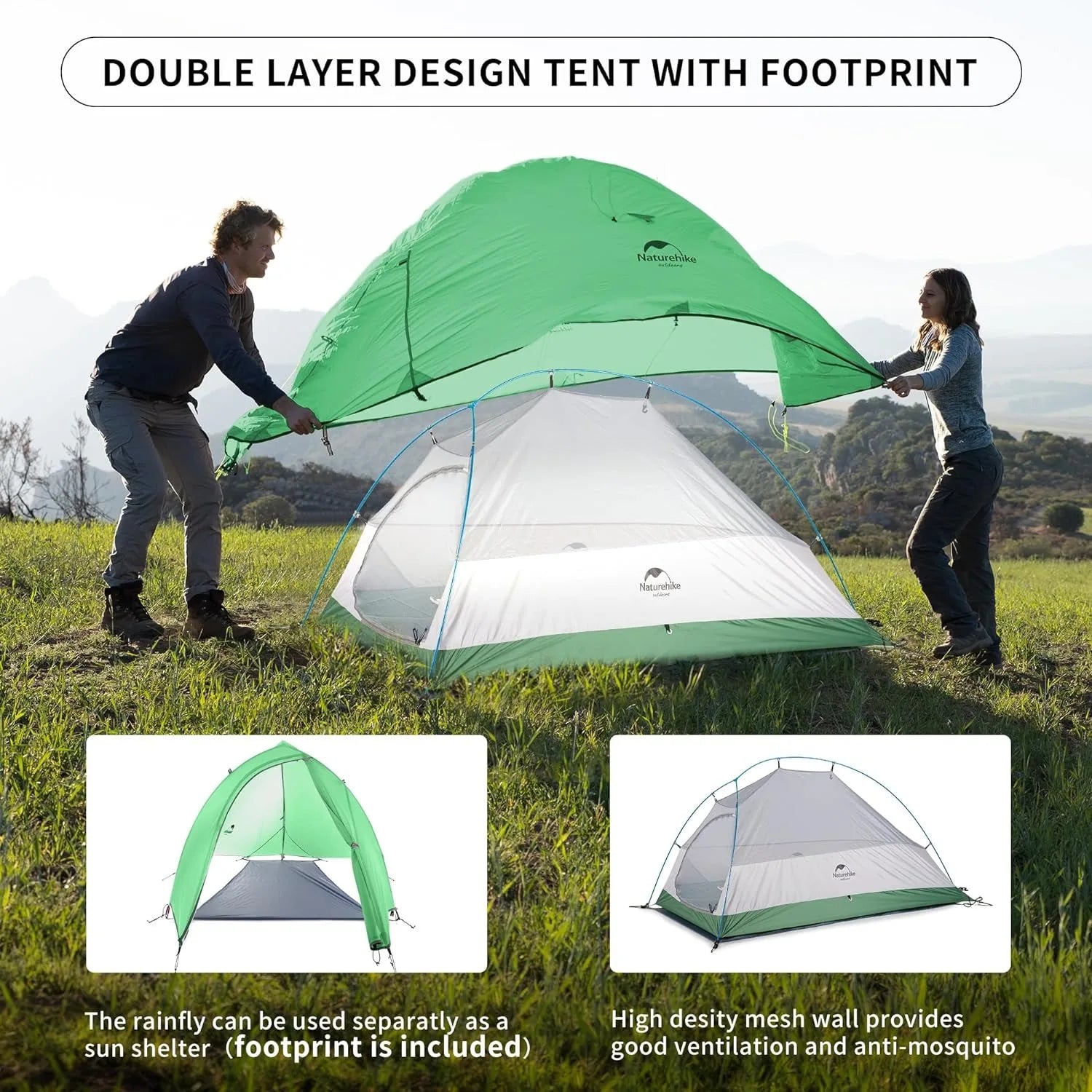 Naturehike Cloud Up Camping Tent – Lightweight and Portable for Adventurers image 1