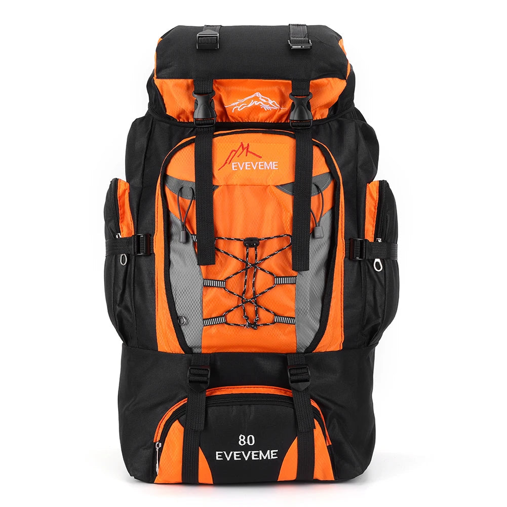 80L Waterproof Hiking Backpack – Perfect for Camping &amp; Trekking Adventures - Orange image