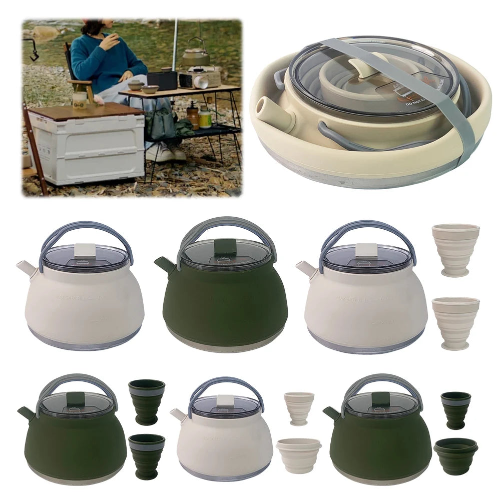 1.5L Outdoor Folding Silicone Kettle – Portable and Collapsible for Travel image 0