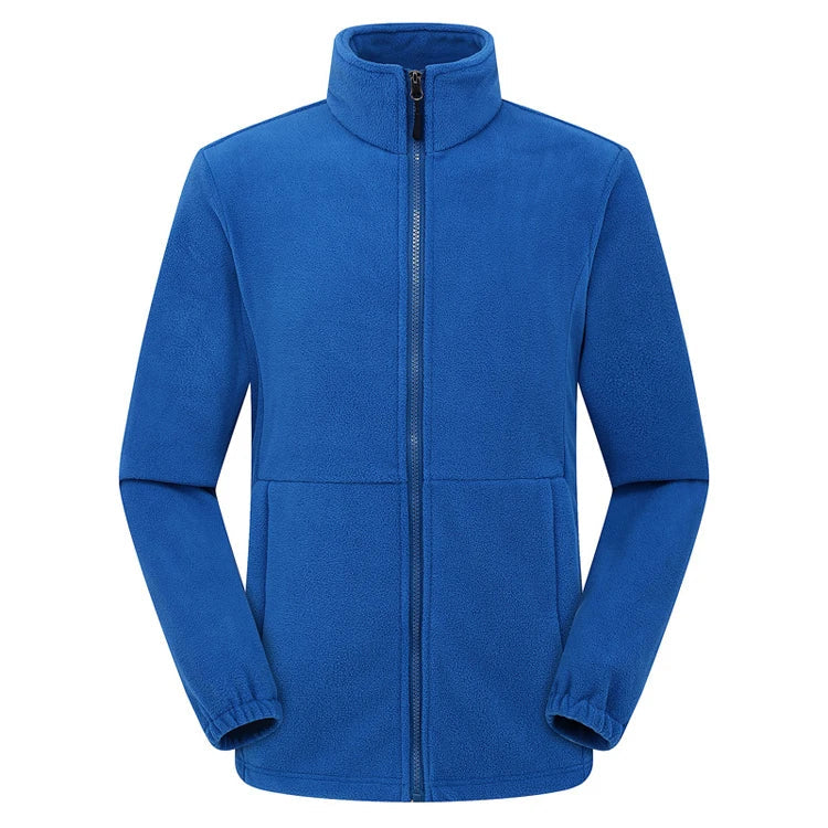 Soft Polar Fleece Jacket – Lightweight Full Zip Coat for Outdoor Recreation - Blue, XXXL image