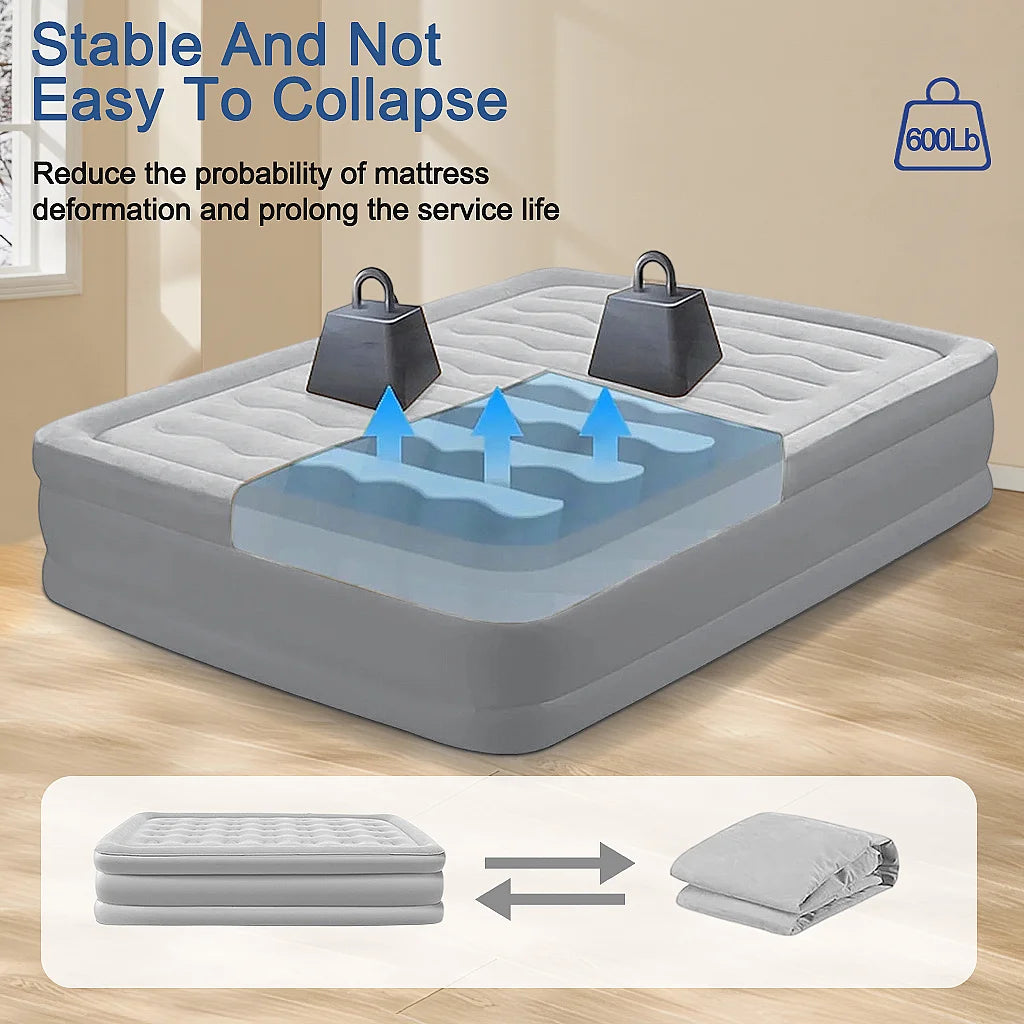 2 Person Automatic Inflatable Mattress – Perfect for Home, Camping &amp; More image 2
