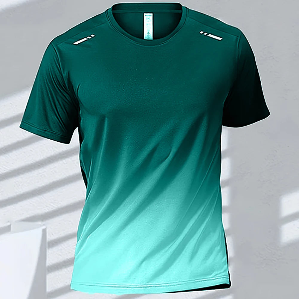 Men's Quick-Drying Gradient Sports T-Shirts – Perfect for Fitness &amp; Outdoor Activities - S51TX6036, L image