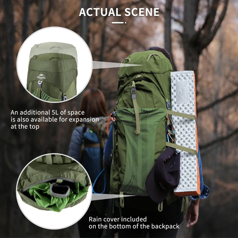 Naturehike Camping Backpacks – 55L Waterproof Hiking Trekking Packs image 3