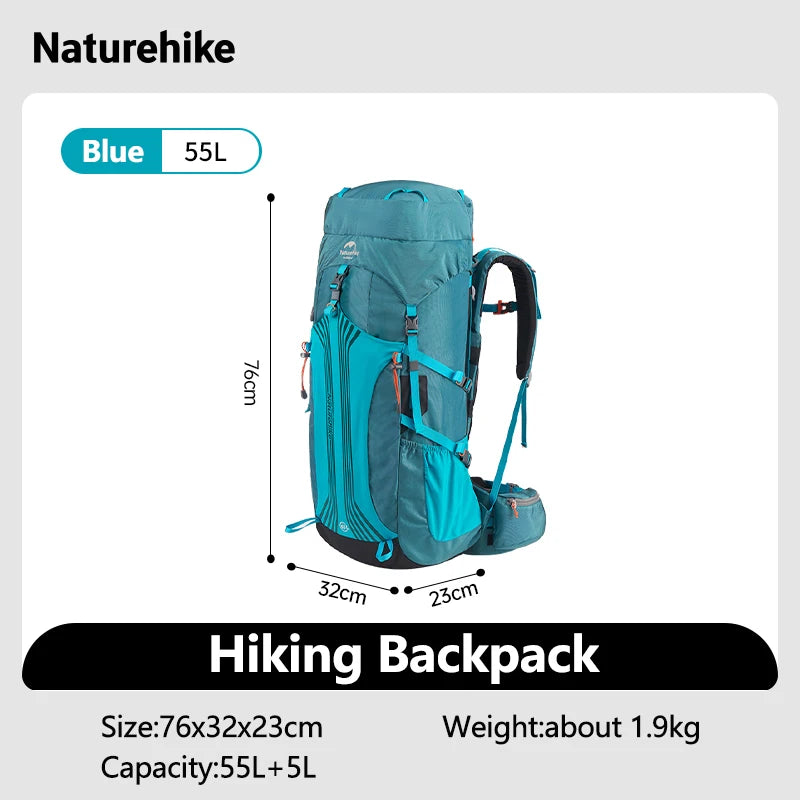 Naturehike Camping Backpacks – 55L Waterproof Hiking Trekking Packs image