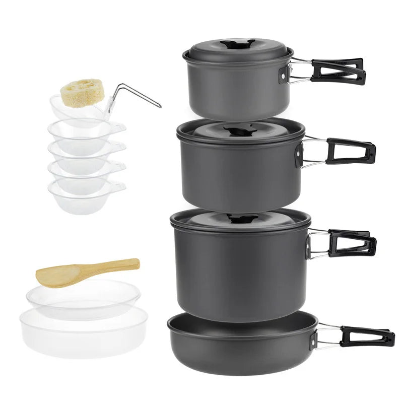 Versatile Camping Cookware Set for Outdoor Enthusiasts - 4-5 person pot set image