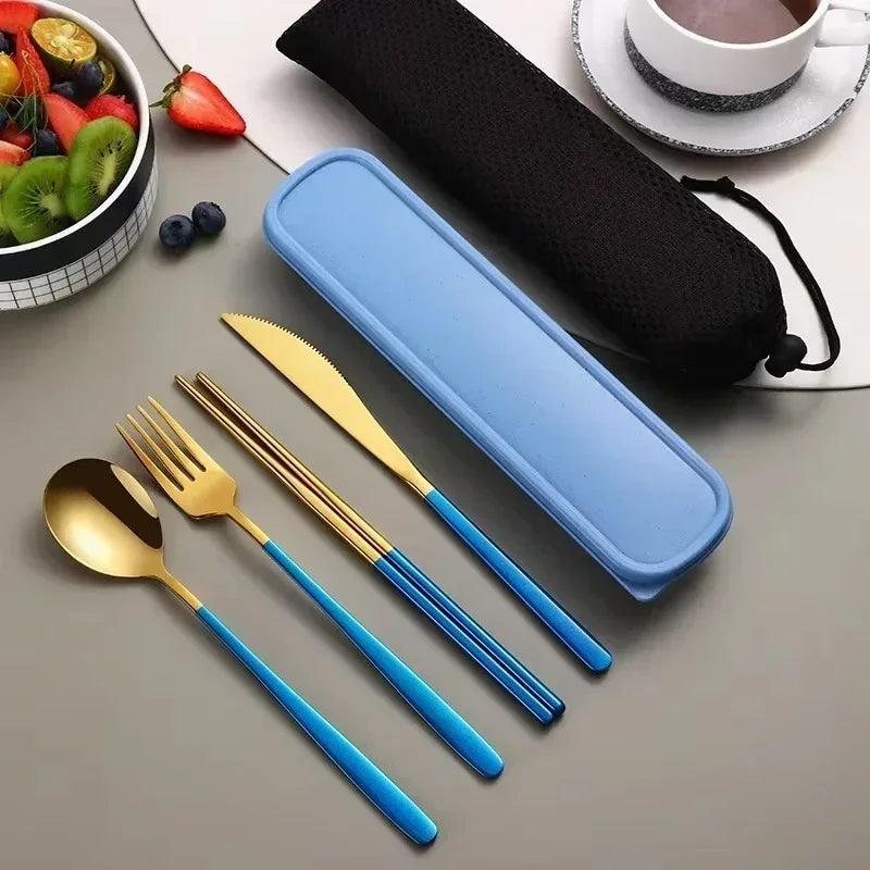 Portable Cutlery Set – 304 Stainless Steel Travel Tableware with Case image 8
