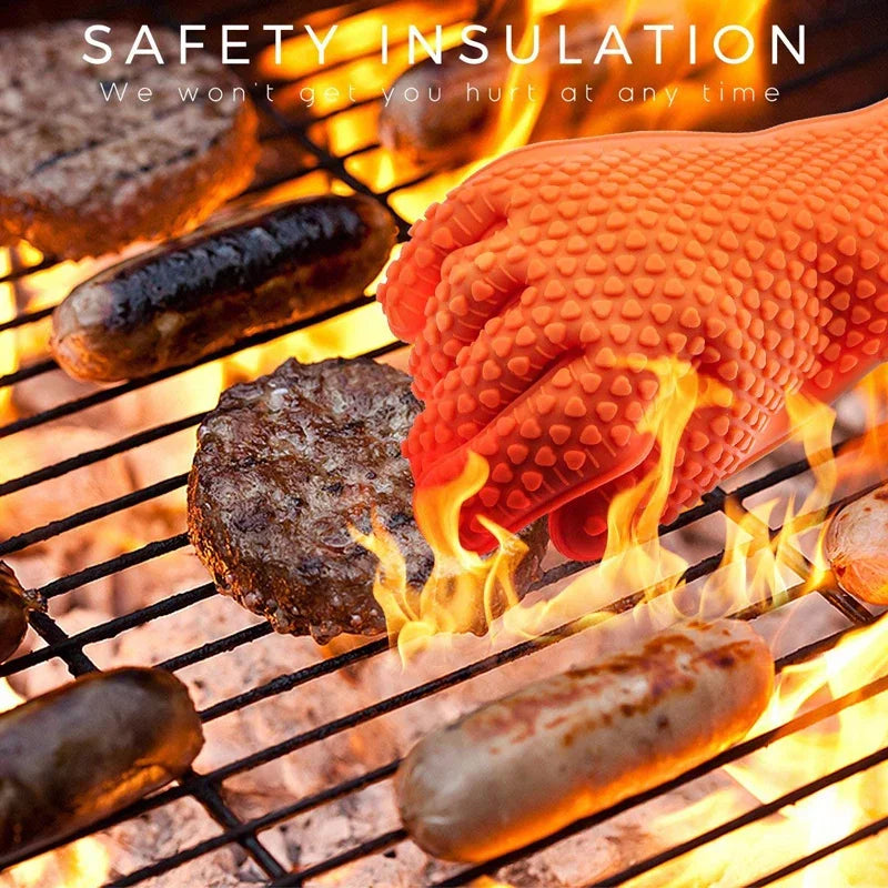 BBQ Silicone Grilling Gloves – Heat Resistant Cooking and Baking Mitts image 0