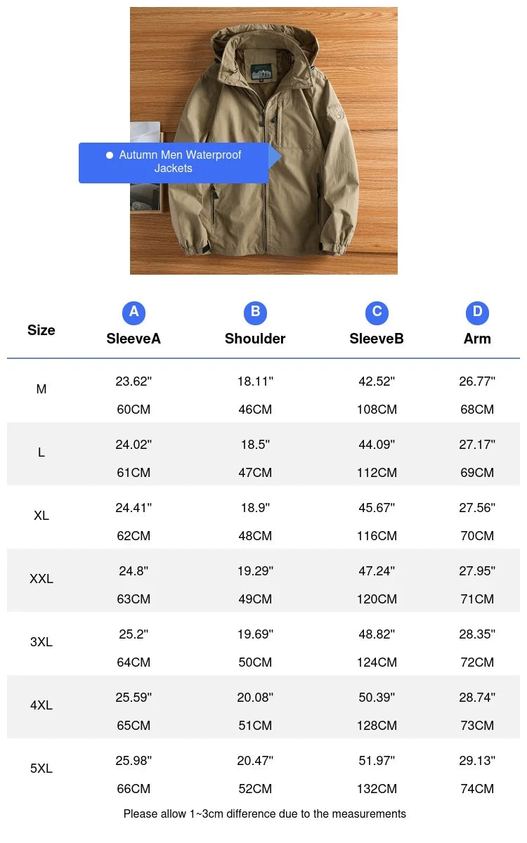 Autumn Men's Hiking Waterproof Jackets – Outdoor Quick Dry Hooded Coats image 3