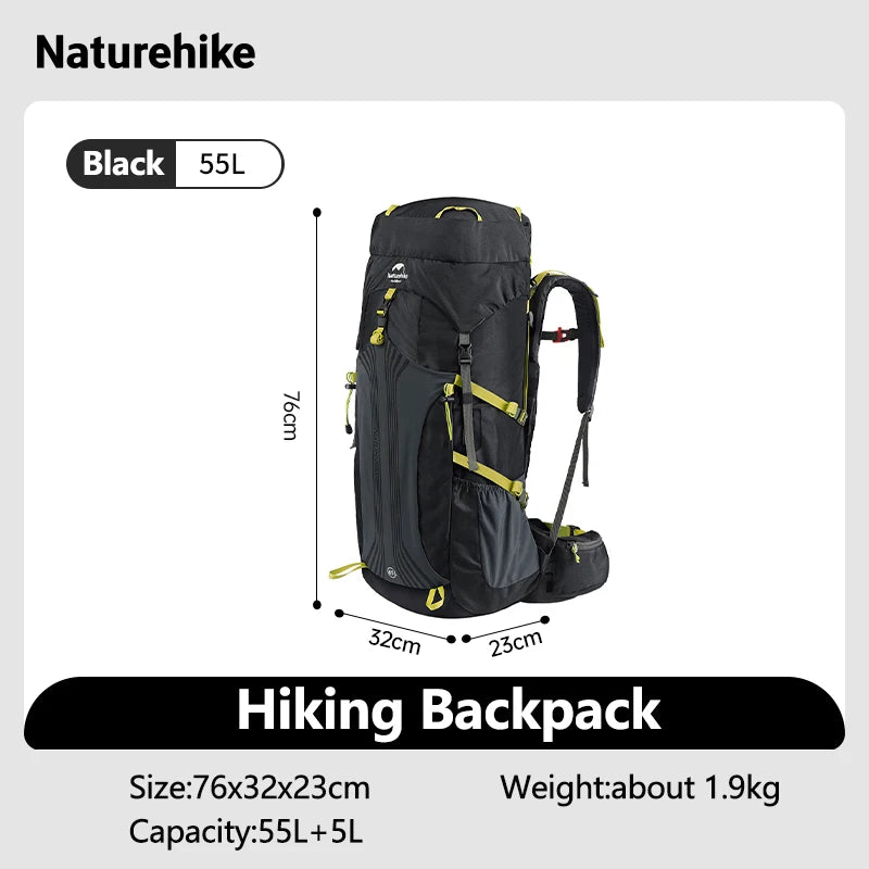 Naturehike Camping Backpacks – 55L Waterproof Hiking Trekking Packs image