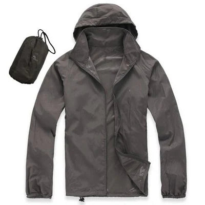 DIMUSI Men's &amp; Women's Quick Dry UV Protection Windbreaker Jacket - Dark Grey, M image