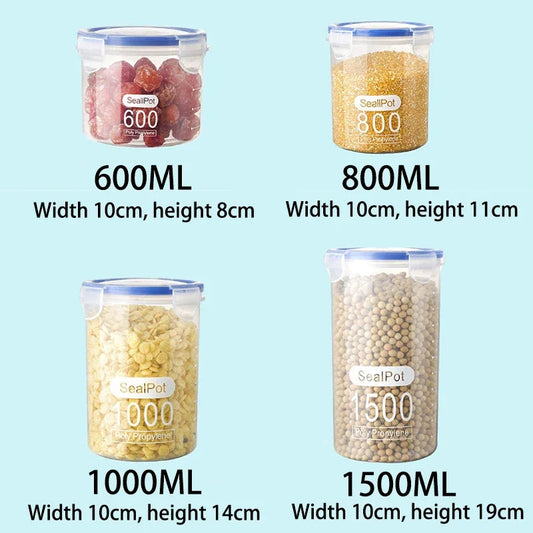 4Pcs Sealed Storage Box Set – Transparent Kitchen Food Organizers image 4