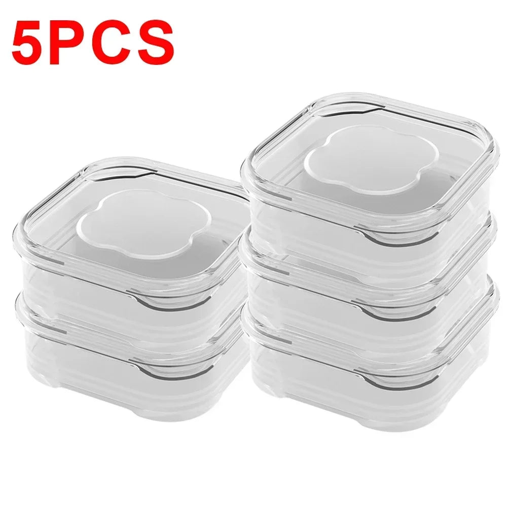 5/1Pcs Mini Transparent Food Storage Containers – Keep Your Fridge Organized - 5PCS, 350ML image